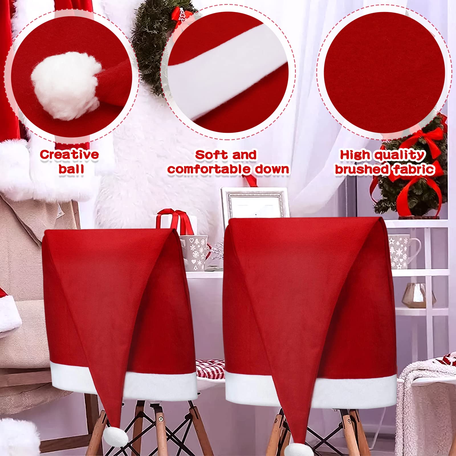 8X Housses De Chaise Premium - Décoration De Noël Pour