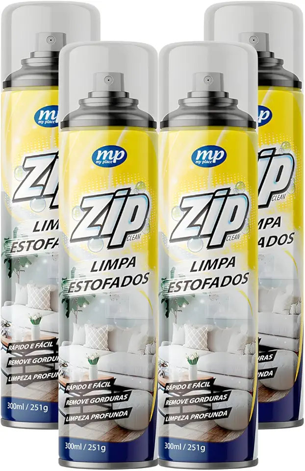 kit 4 Spray Limpa Estofado Sofá Espuma Remove Sujeira Gordura