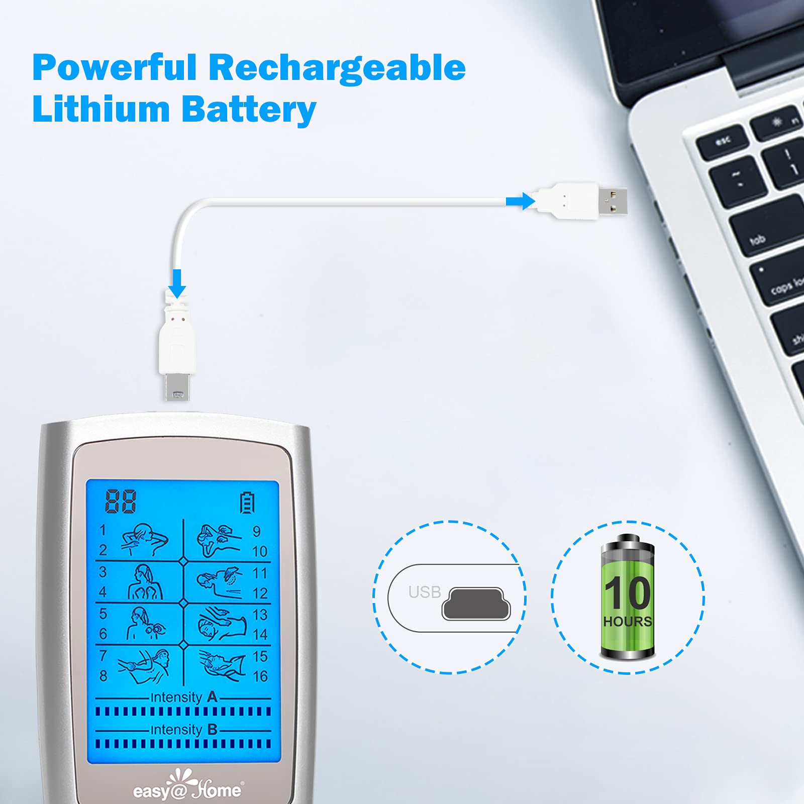 Easy@Home Rechargeable TENS Unit - EMS Muscle Stimulator — Amazon image 7