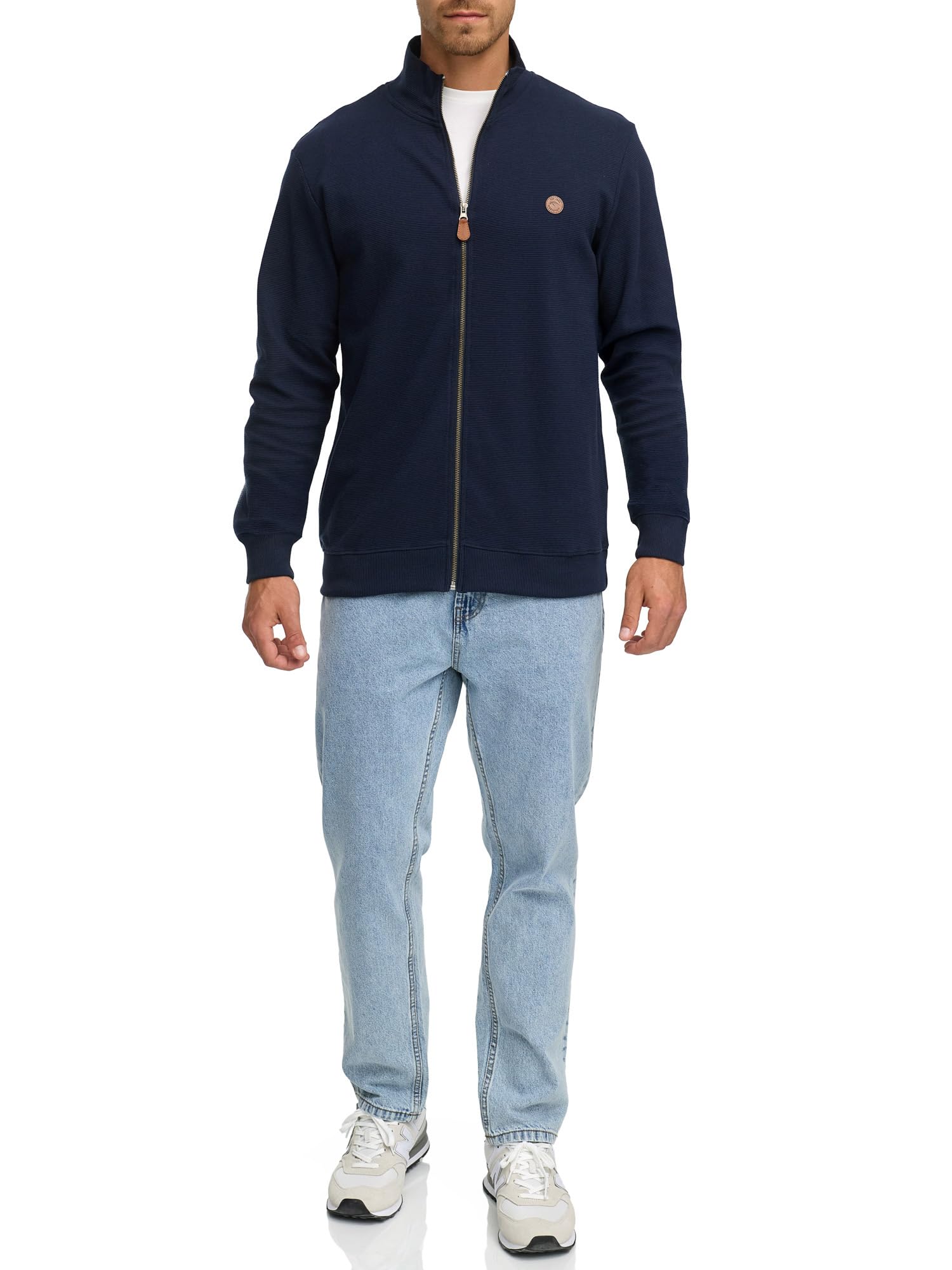 Indicode Herren INGuadalupe Strickjacke aus Baumwolle | Sweater mit RIPP-Bündchen Pullover für Männer