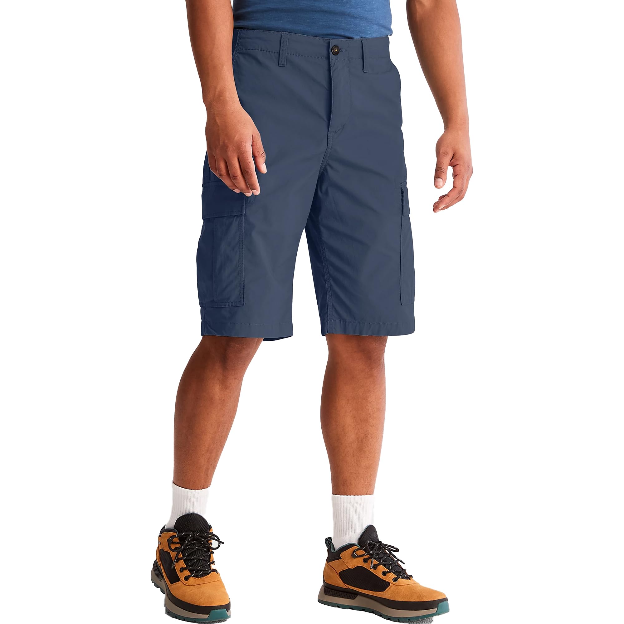 Timberland Bermuda da Uomo Outdoor Poplin Cargo Blu Taglia 35 Codice TB0A25DS288