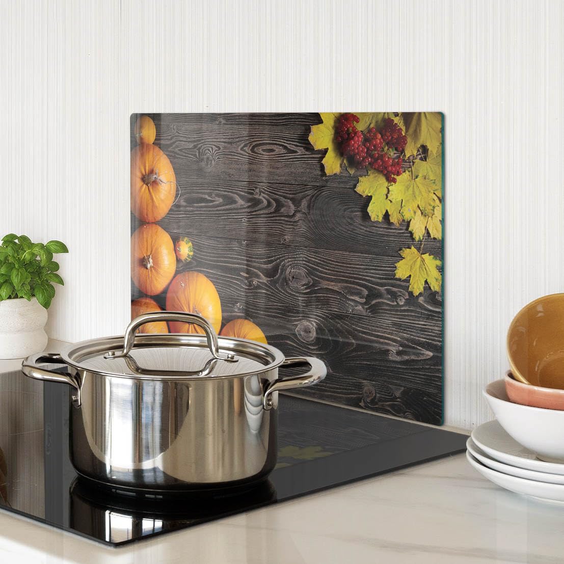 Cristal para cortar en la cocina 40x30 cm Calabazas de madera