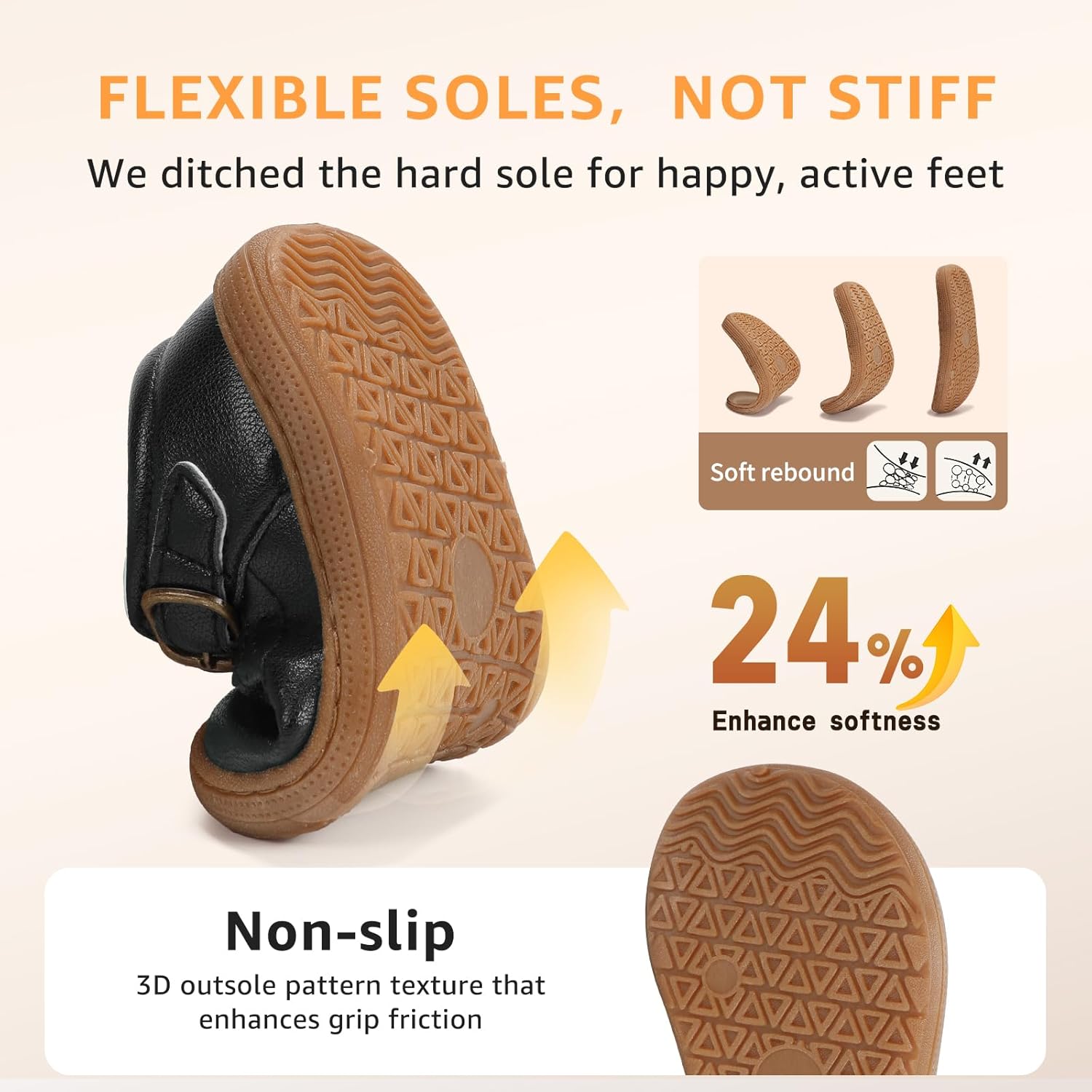 STQ Wide Toe Box Toddler Mary Jane Dress Shoes Zero Drop Girls Ballet Flats for Party School Uniform Shoe with Hook and Loops - Image 6