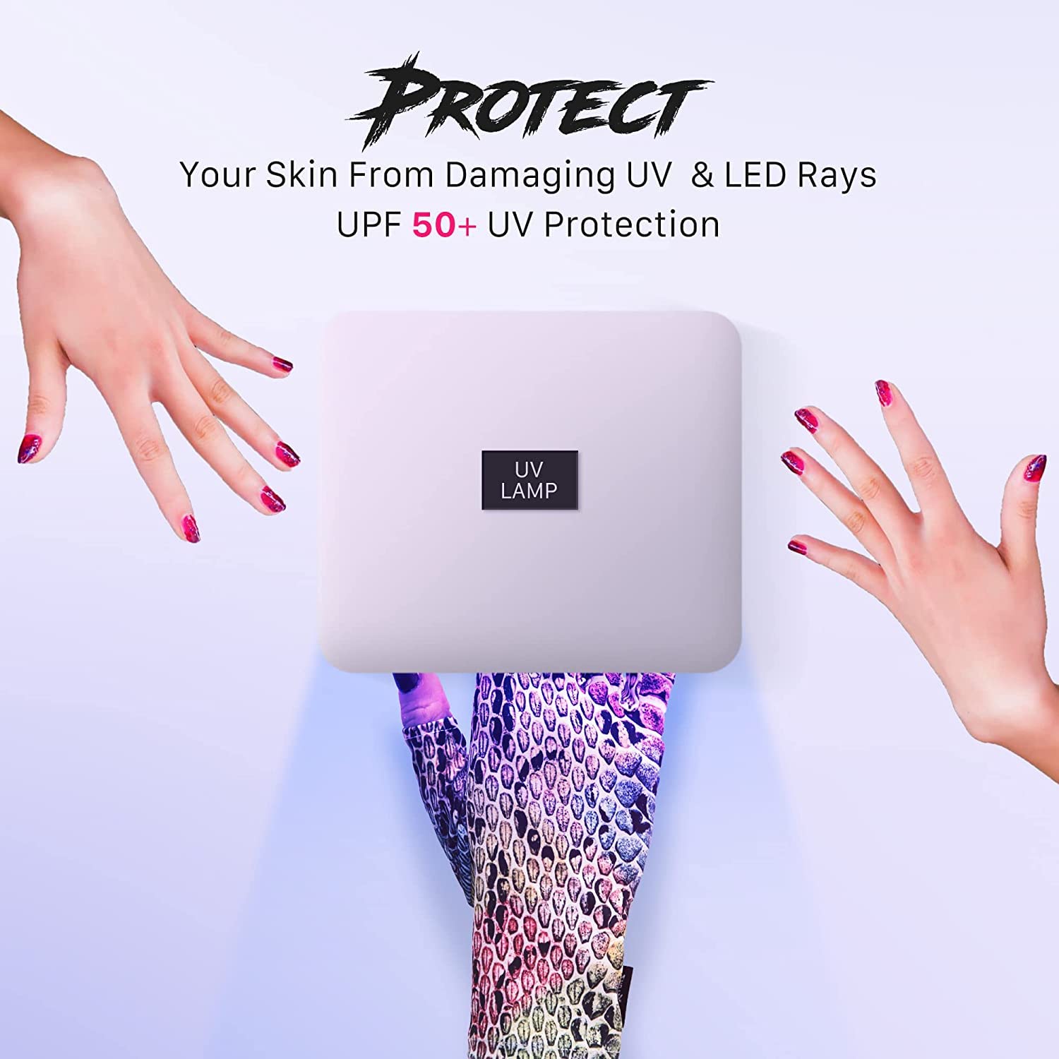 ManiGlovz Guantes de uñas con protección UV y protección solar (impresión artística a juego)