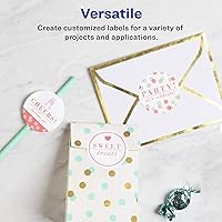 Vista 3 de Avery Etiquetas redondas imprimibles con Sure Feed, 2.5" de diámetro, blanco brillante, 90 etiquetas personalizables (22830)