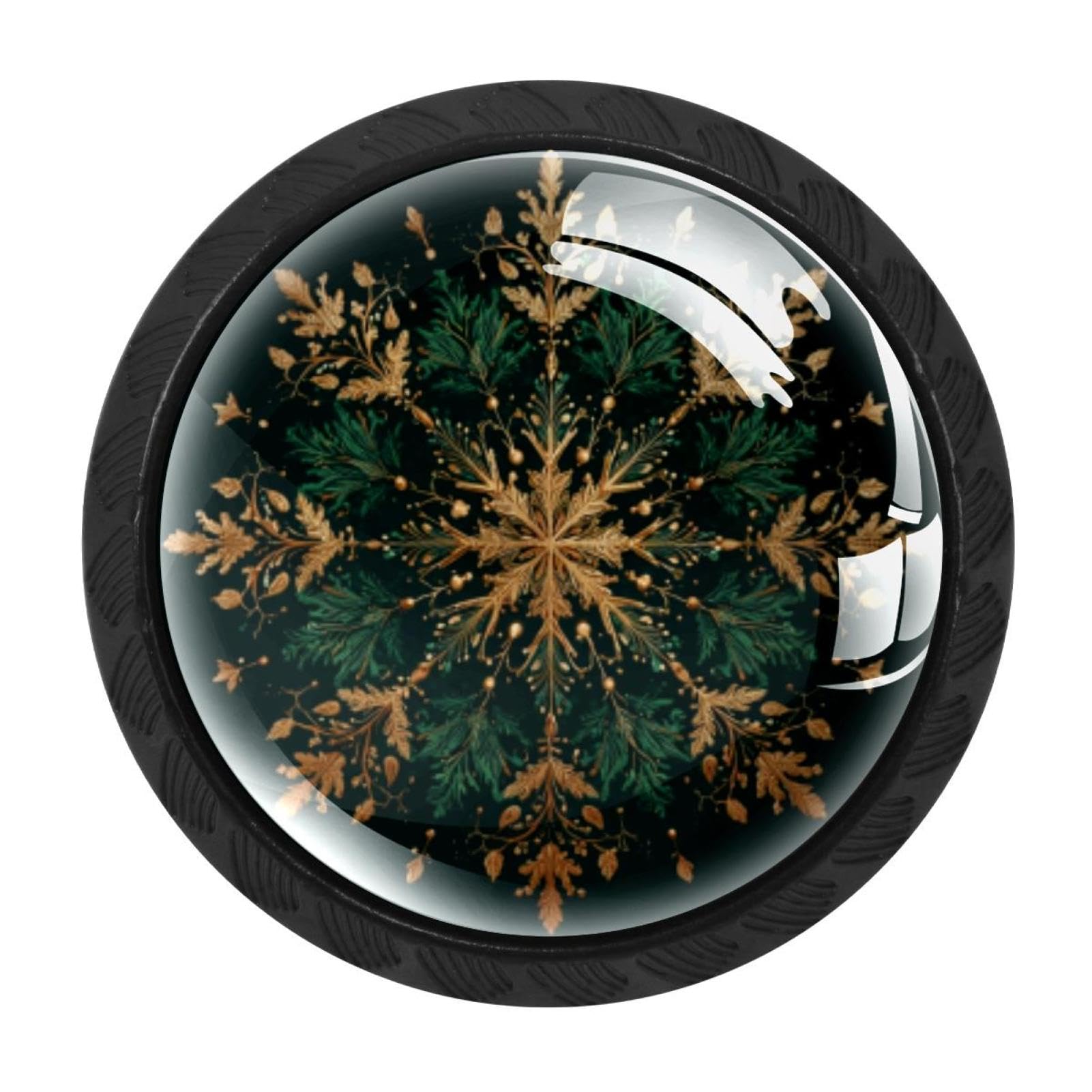 Chenzzzz Multicolored 12 4 Pieces Dark Green Christmas Golden Snowflake (4) Kitchen Cabinet Knobs Drawer Knobs Dresser Knobs Black Knobs Drawer Pulls Dresser Drawer Handles Knobs For Dresser Drawers