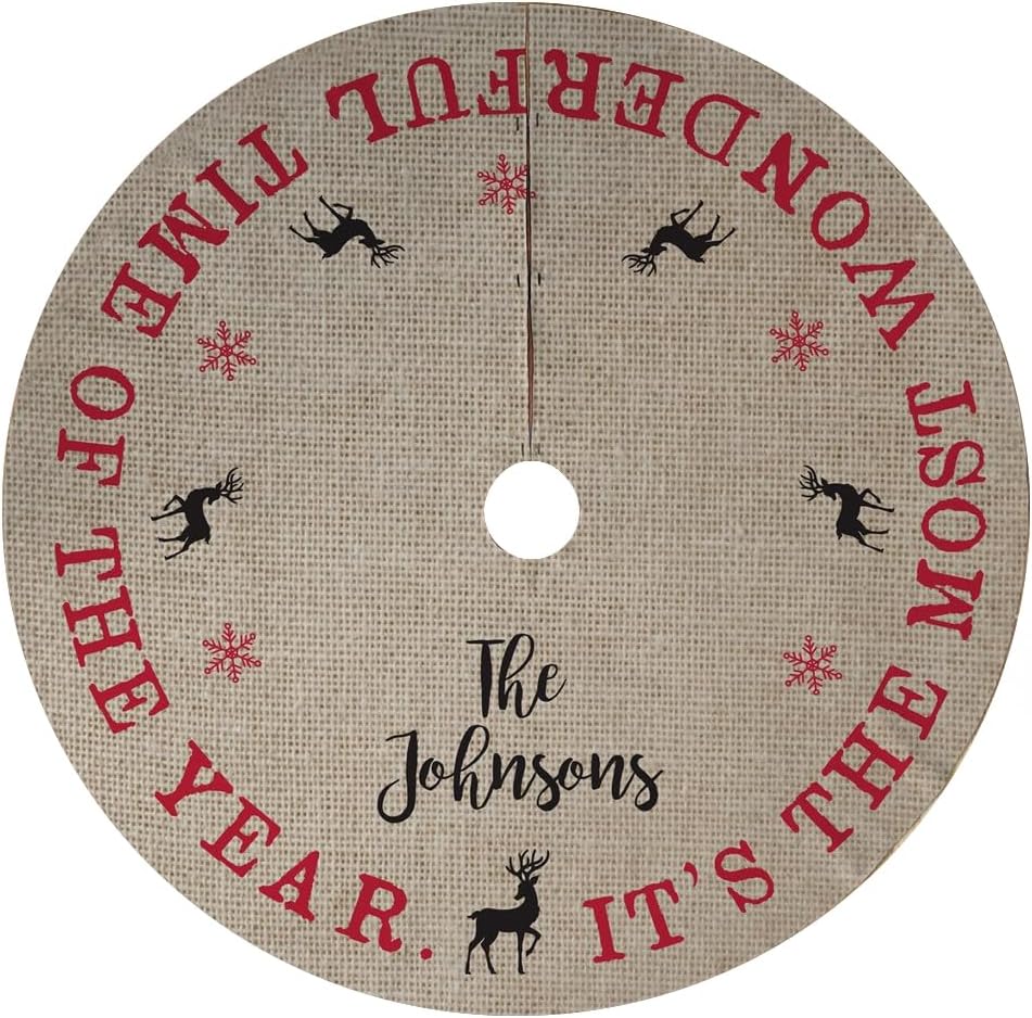 Personalized Christmas Tree Skirt Most Wonderful Time of The Year