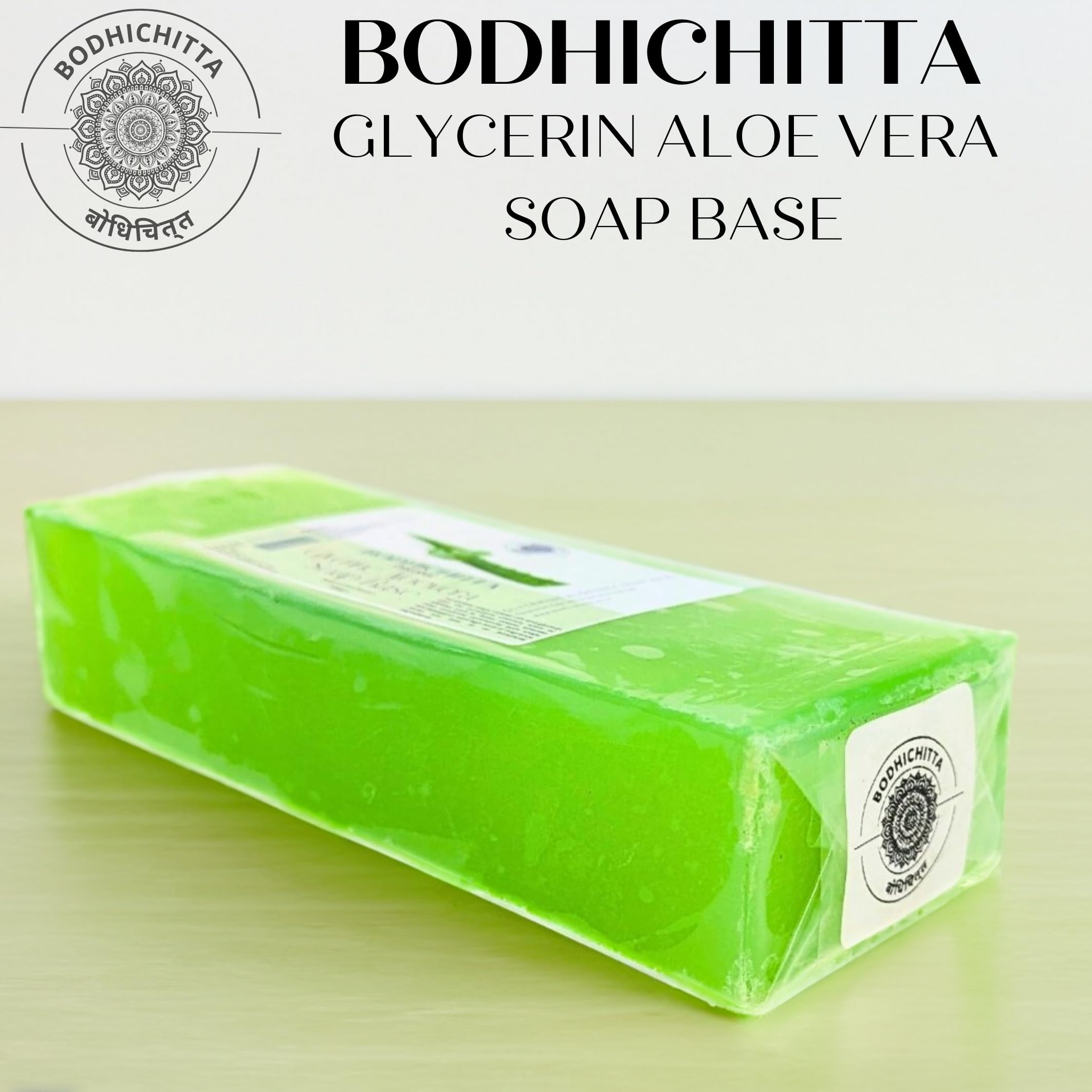 Bodhichitta Aloevera Glycerine Soap Base |100% Pure Organic & Natural | Paraben, SLS, Chemical Free | Melt & Pour Soap Base Bar For Soap Making 1kg