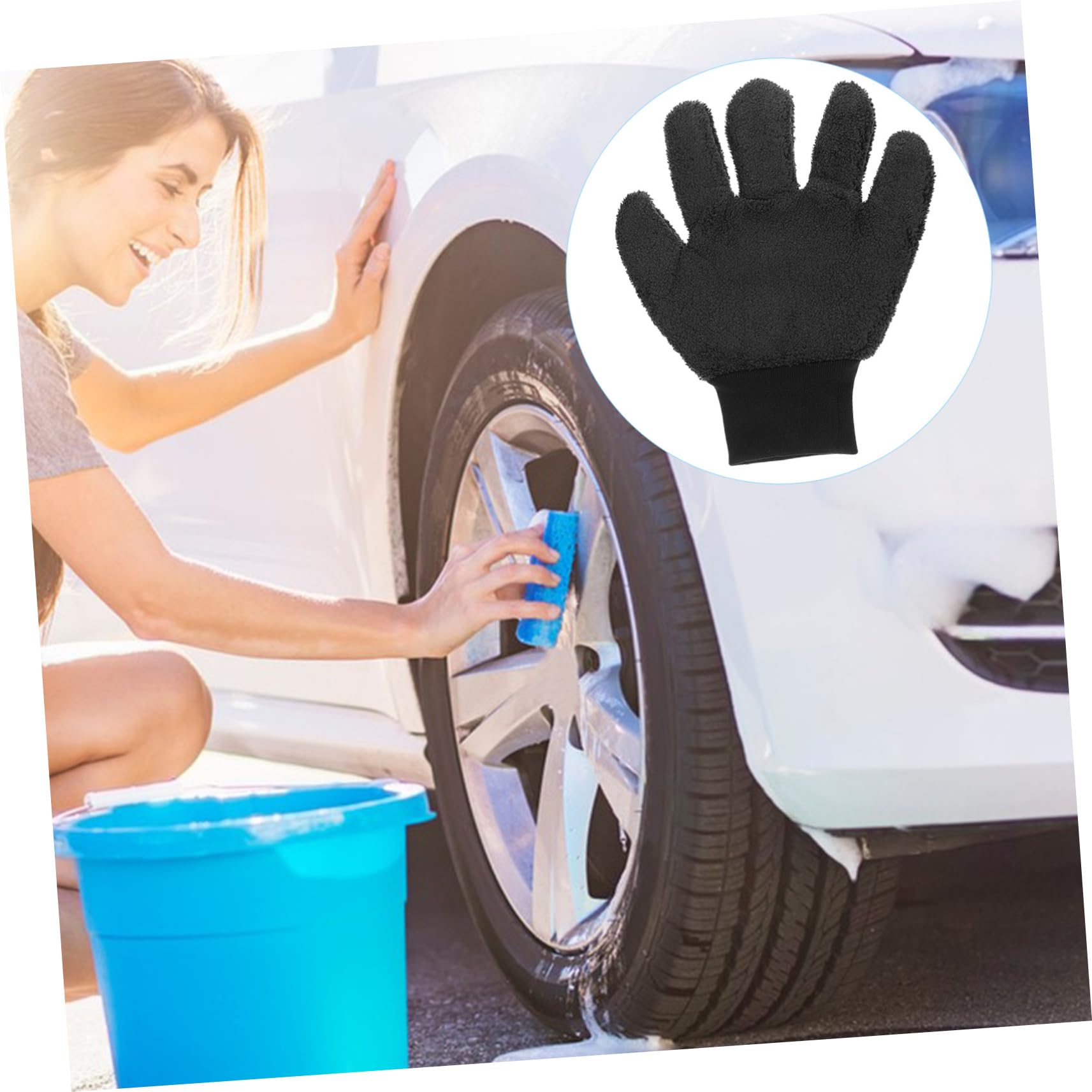 4pezzi Guanto Lavaggio Auto Microfibra Guanto Pulizia Esterni Leggero e Versatile Per Auto e Superfici Domestiche Antigraffio e Facile Da Usare