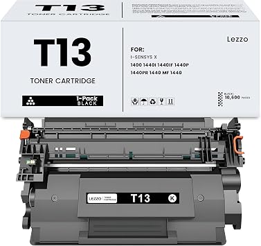 T13 Toner Cartridge 1-Pack with New Chip Replacement for Canon T13 Black Toner 5640C005AA for i-SENSYS X 1400 1440i 1440iF 1440P 1440Pr 1440 MF 1440 Series Printer