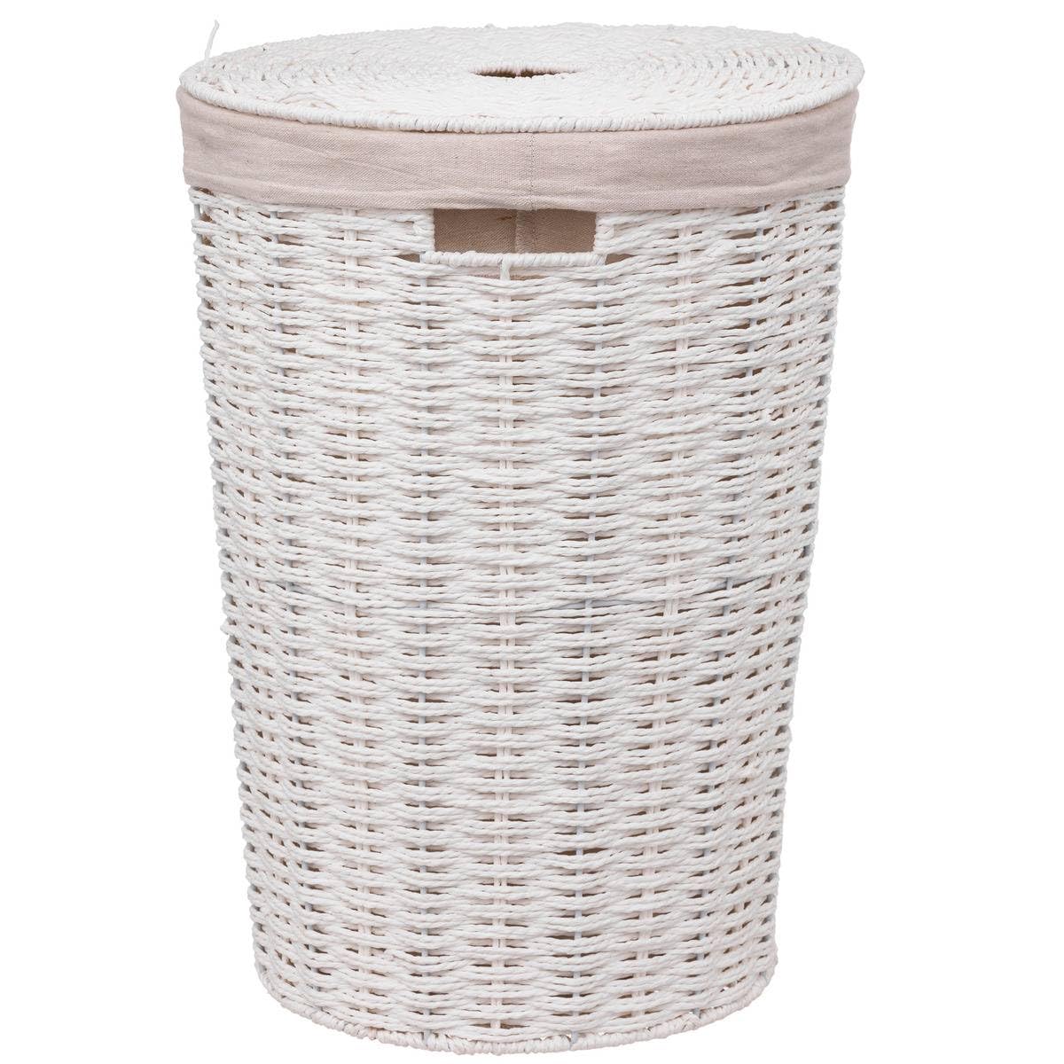 Five - Cesto portabiancheria in tessuto, altezza 58 cm, capacità 40 l, colore: Bianco