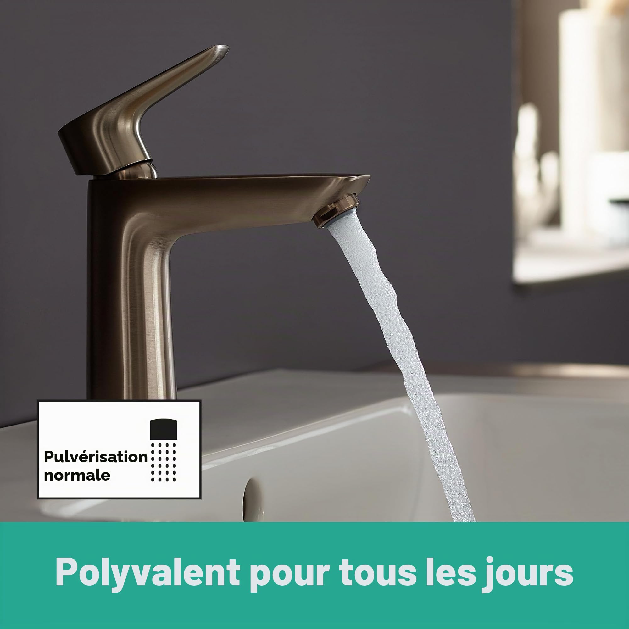 hansgrohe Talis E Mitigeur de lavabo 110, avec tirette et vidage, bronze brossé, 71710140