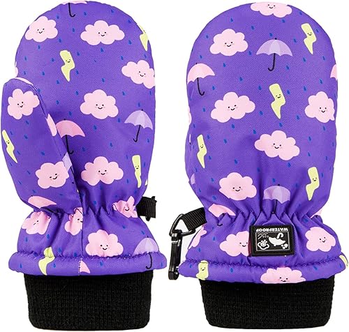 HIGHCAMP Toddler First Pair of Winter Snow Mittens Waterproof Rookie Ski Snowboard Gloves for Small Kids Baby Boy Girl