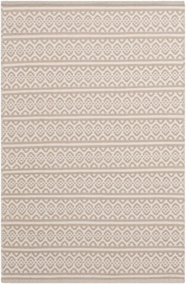 Ivory and Grey 6' x 9' Handwoven Cotton Area Rug