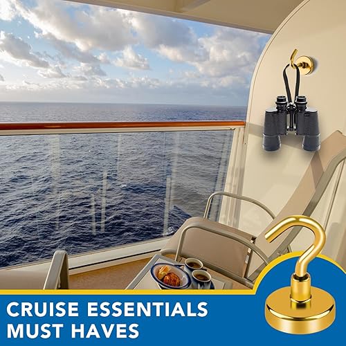 Vista 83 de LOVIMAG Imanes de crucero con ganchos, ganchos magnéticos de 50 libras para cabinas de cruceros, imprescindibles para viajes, imanes de neodimio