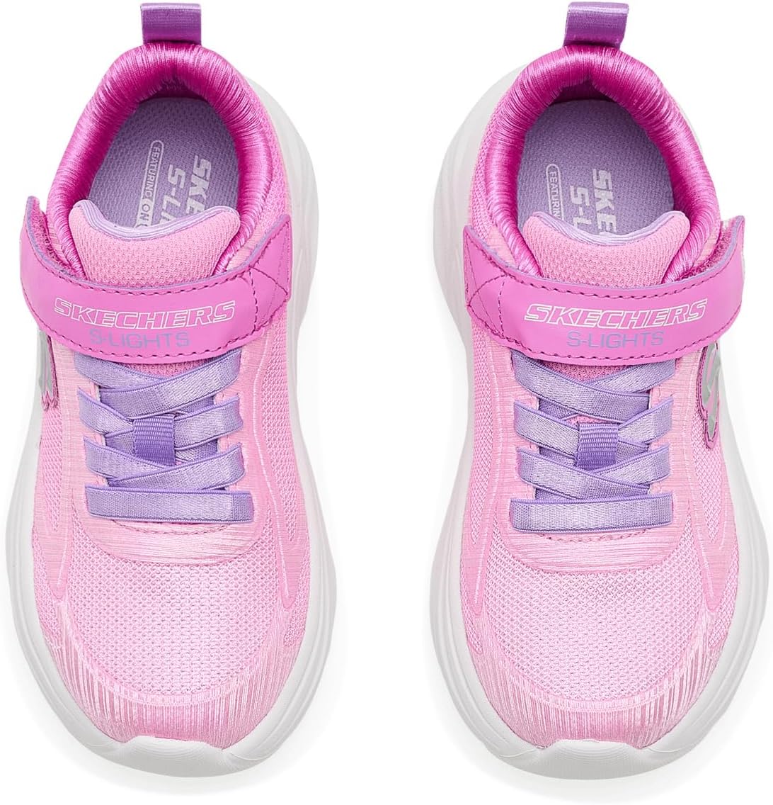 Skechers Girls' Sola Glow 2 Dazzle Steps | Casual, Light-Up, Adaptive Closure, Hook and Loop, Cushioned Insole