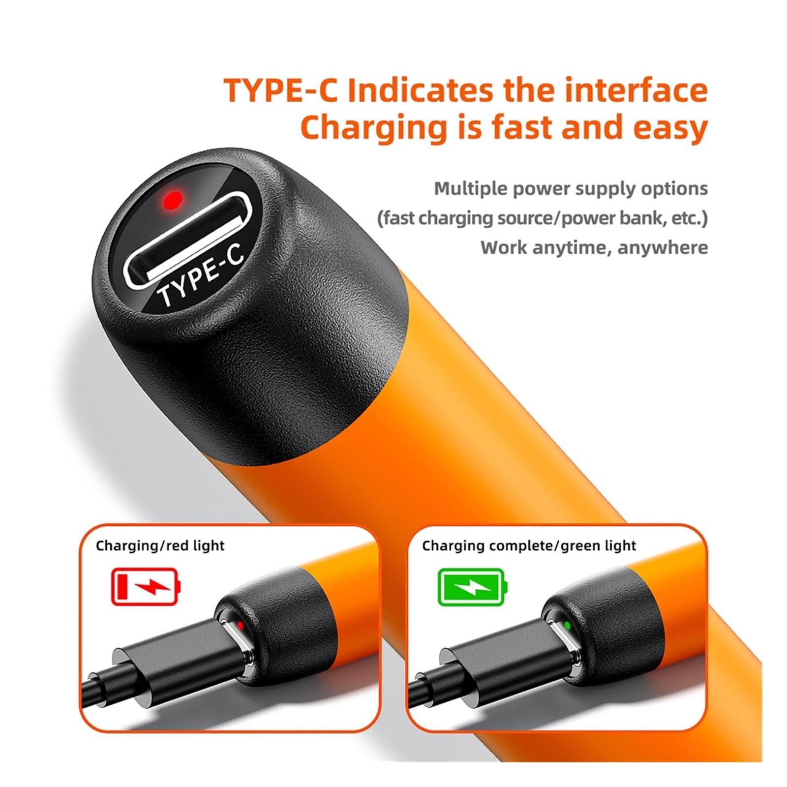 Saldatore Elettrico Con Ricarica Wireless USB, Saldatore Portatile, Kit Di Strumenti Di Saldatura Microelettronica A Ricarica Rapida USB Il Miglior Regalo(Orange-piece set)