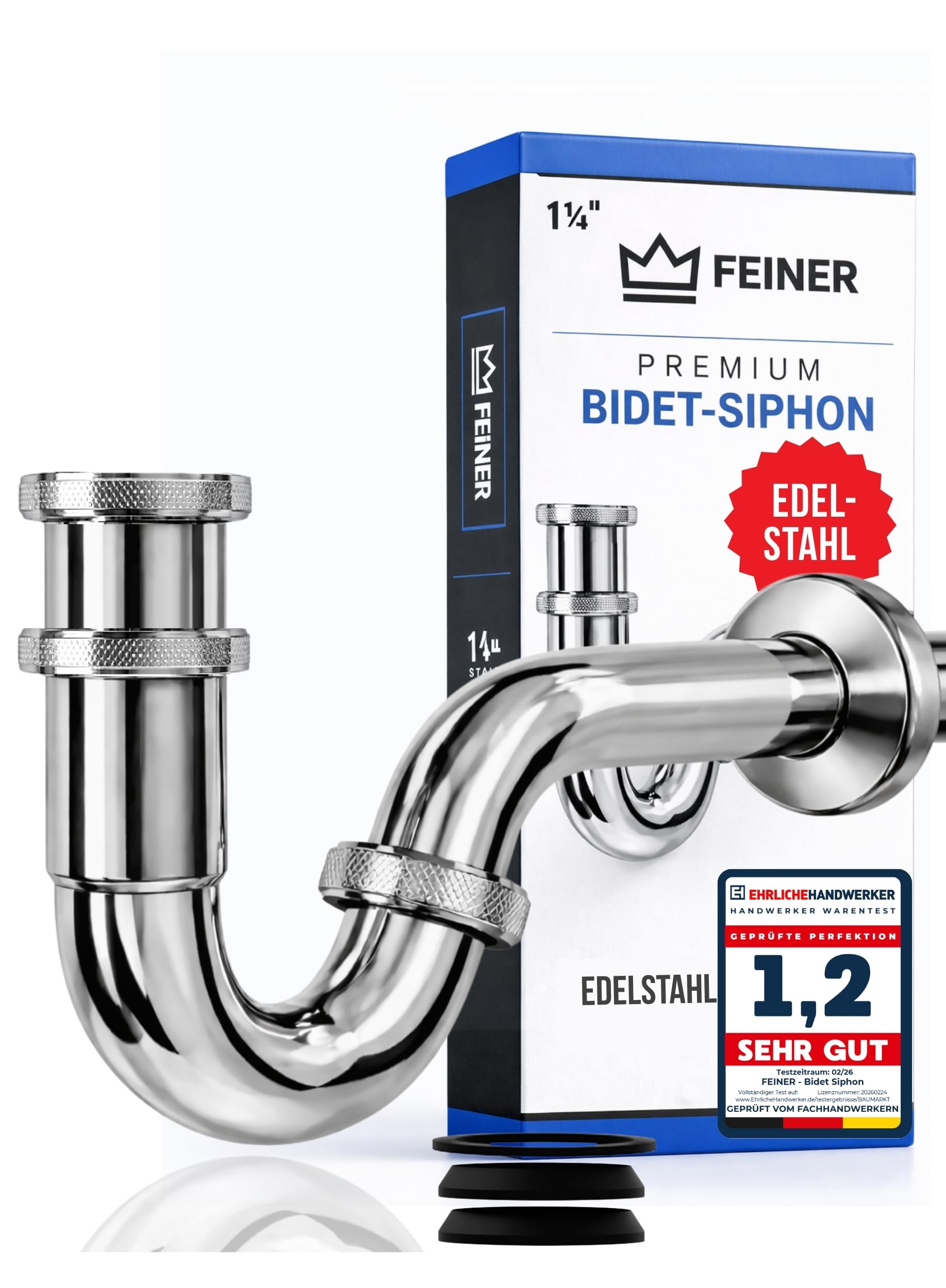 Siphon de bidet FEINER en acier inoxydable pour moderniser et rénover votre salle de bain