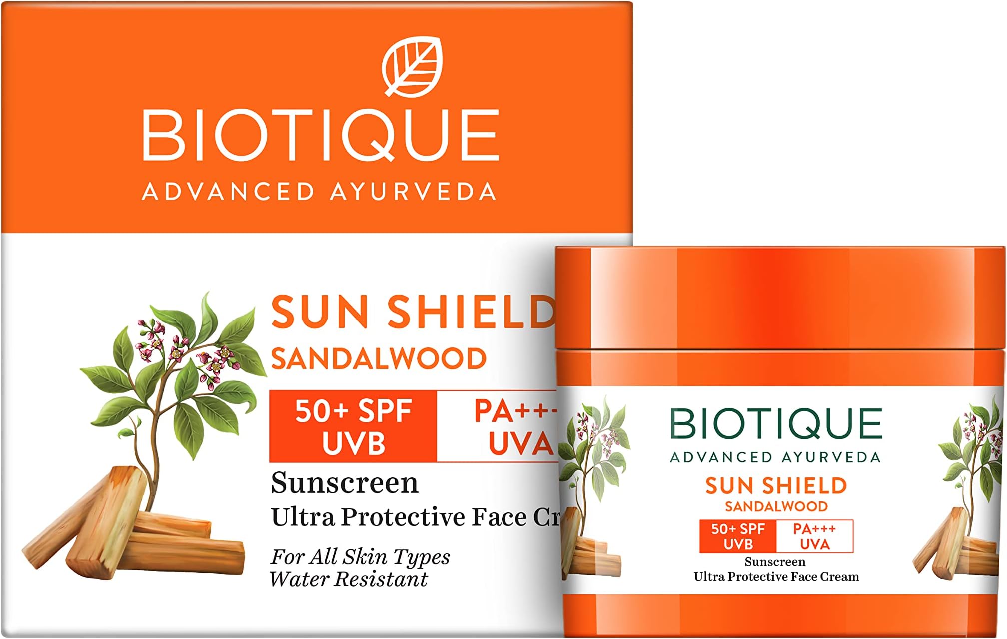 Bio Sandalwood Sunscreen Ultra Soothing Face Lotion, SPF 50+ |Ultra Protective Lotion| Keeps Skin Soft, Fair and Moisturized| Water Resistant| For All Skin Types| 50ml