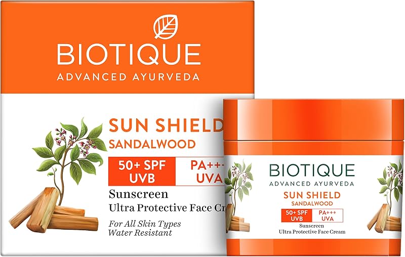 Biotique Creme Facial e Corporal de Sândalo com FPS 50, 50 g