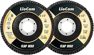 Flap Discs 40 Grit 2 Pack, 4.5" x 7/8" Flap Sanding Disc, Angled T27 Zirconia Grinding Wheel for for Sanding, Stock and Rust Removal, Finishing, Grinding, Deburring