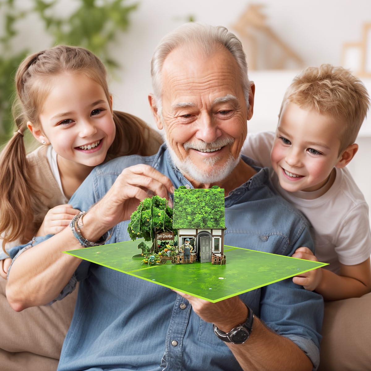 CNLITIHEKA Pop Up Card for Dad Happy Father's Day Card for Grandpa 3D Pop up Greeting Card for Husband Retirement Card for Old Men with Envelope - Image 4