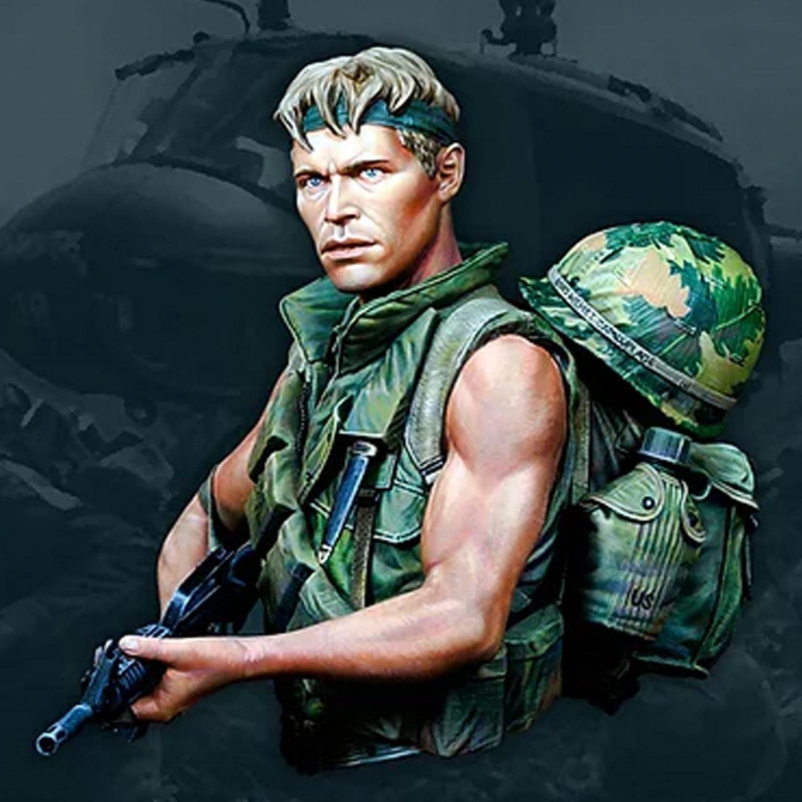 Risjc 1/10 Resin Bust Bust Model 1967 Vietnam War American Sergeant White Model Kit // N66345