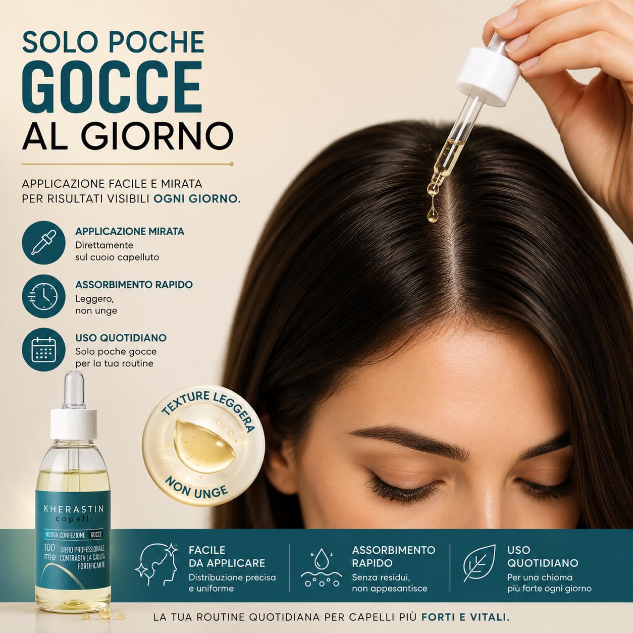 Kherastin Gocce 200ml Trattamento Anticaduta Capelli Uomo Donna | Extra Forte, Rinforza Bulbo, Stimola Ricrescita, Fortificante Naturale