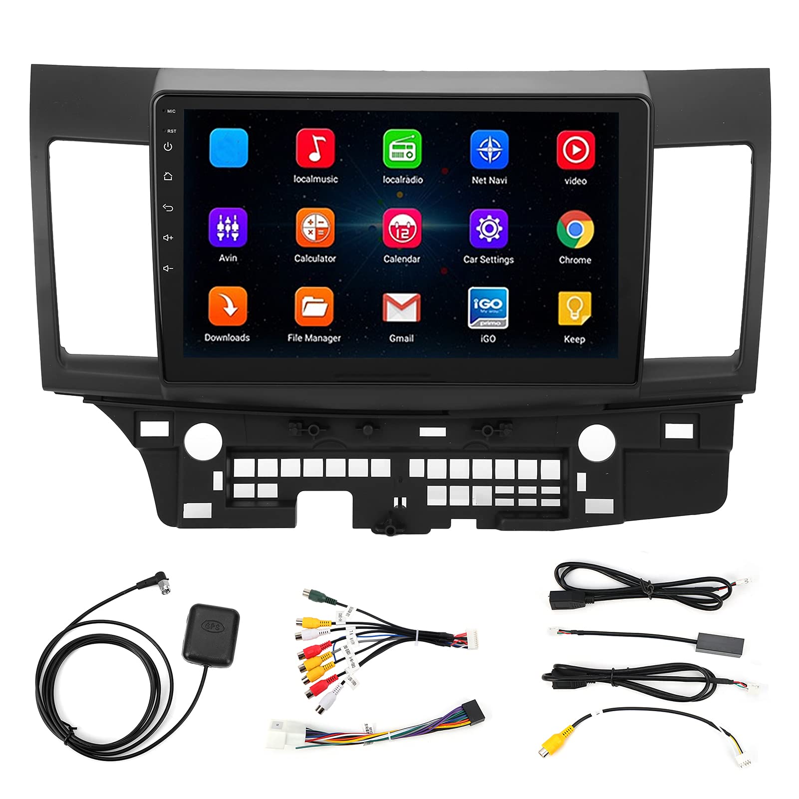 KIMISS Auto-Stereo-Touchscreen-Radio, 10,1-Zoll-Auto-GPS-Player 1 + 16 GB MP5-Player GPS-Navigationssystem Passend für Lancer EX 2010-2015