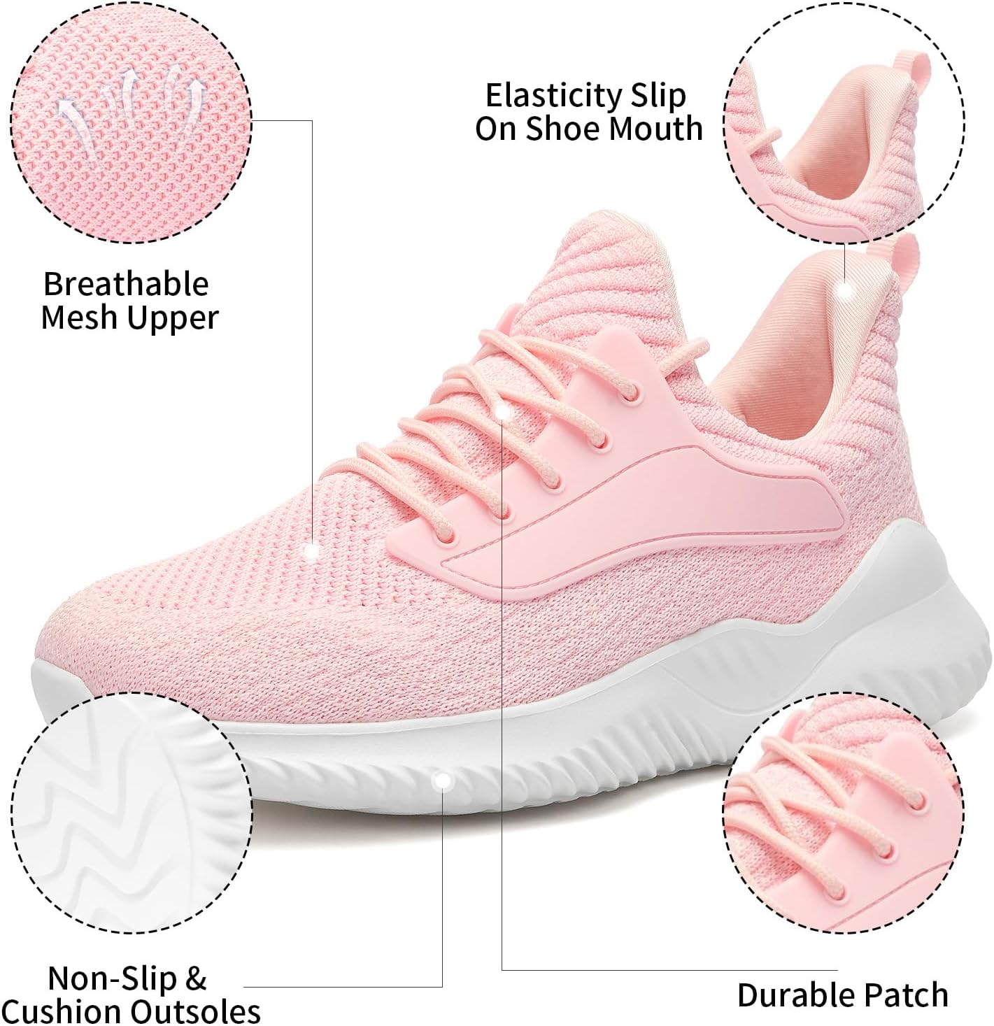 Womens Tennis Shoes Walking Sneakers - Memory Foam Running Slip On Gym Athletic Workout Nursing Comfort Work Shoe Lightweight - Image 4