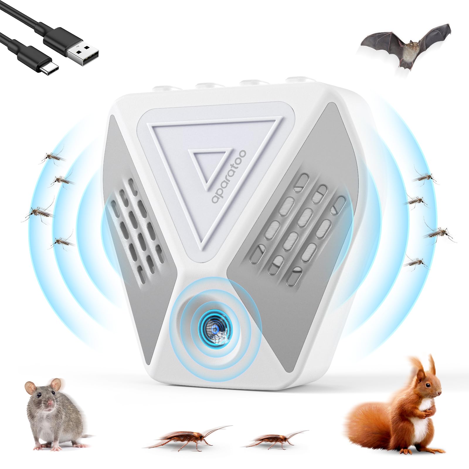 Ultrasonic Pest Repeller, 3 In 1 Electronic mosquito Repellent Plug in, Indoor Mute Ultrasonic Pest Repeller for mosquito control, Powerful Mouse Repellent Plug In Pest Control Mice, Rat, Mosquitoes