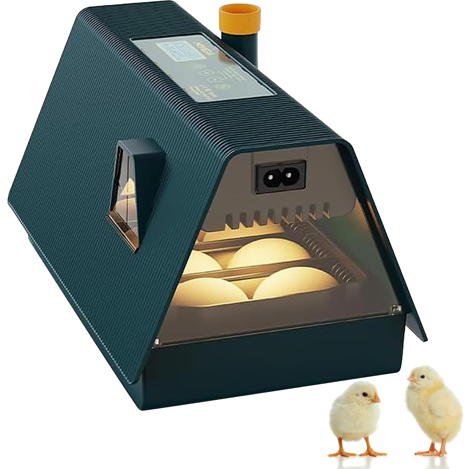 Incubatrice completamente automatica, incubatrice automatica per uova di design per piccole case, incubatrice per 10 uova, con illuminazione a LED e controllo della temperatura e dell'umidità