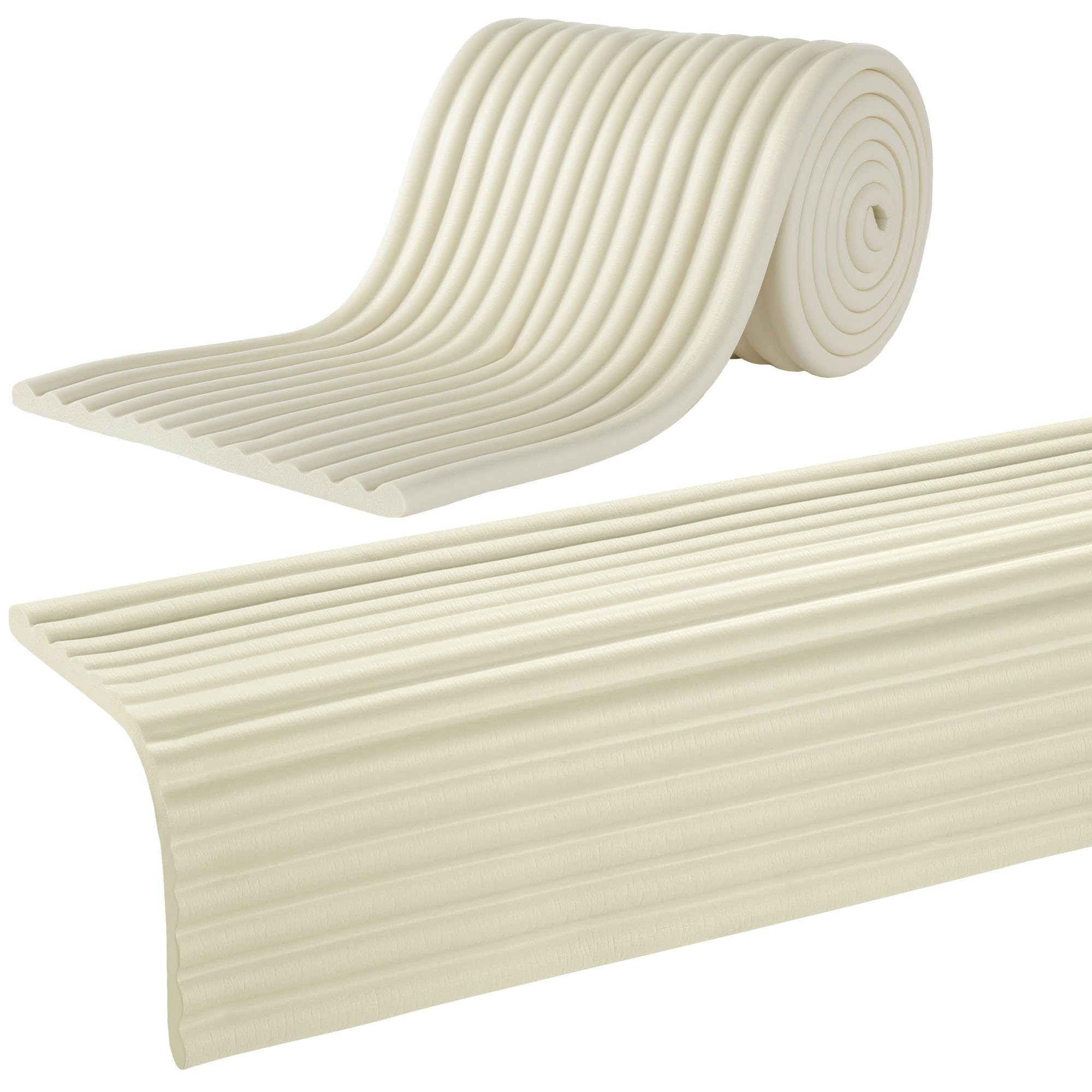 MABOZOO 8'' Extra Wide Seat Edge Cushion, 13.1 FT Length Foam Fireplace Cushion Soft Hearth Guard Bumper Pad Child Proof Padding Hearth Pad Edge