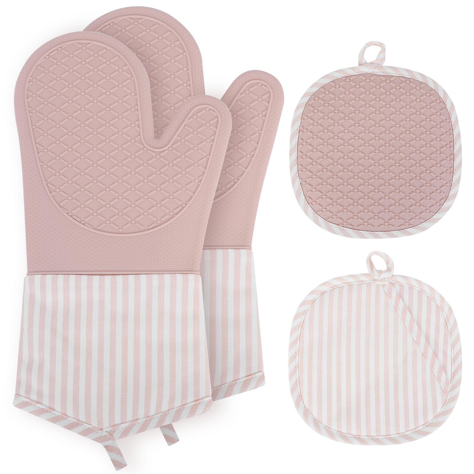 AiQInu Silicone Oven Gloves, Kitchen Oven Glove, Silicone Oven Gloves, Kitchen Gloves for Baking and Grilling