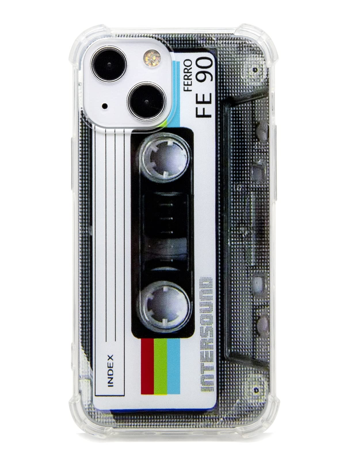 FAteamll Case for iPhone 13 Mini, Matte Finish Heavy Duty Soft Back Cover with Reinforced Corners TPU Soft Bumper Retro Cassette Tape Case Compatible with iPhone 13 Mini 5.4 Inch 2021 Released