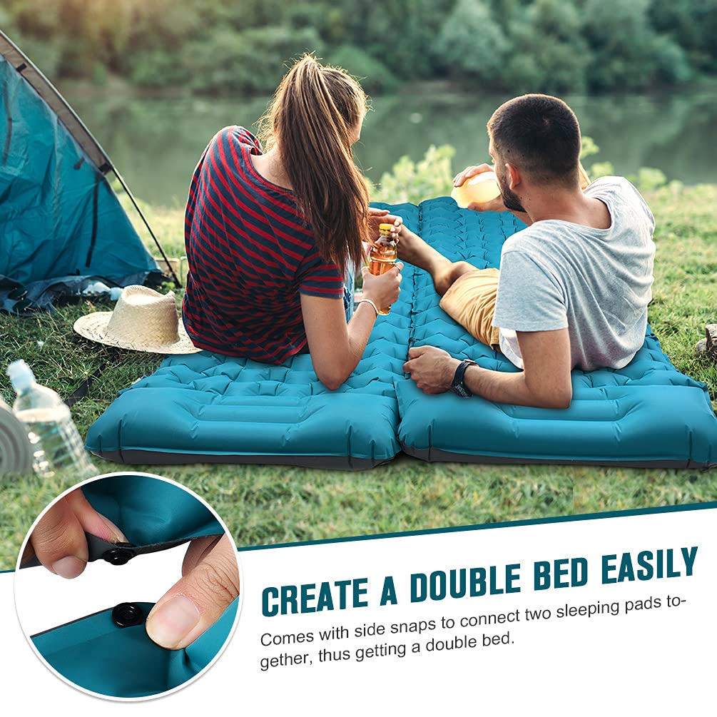 Camping Sleeping Self Inflating Mat 10cm Thick Lightweight Single Camp Air Bed & Connectable