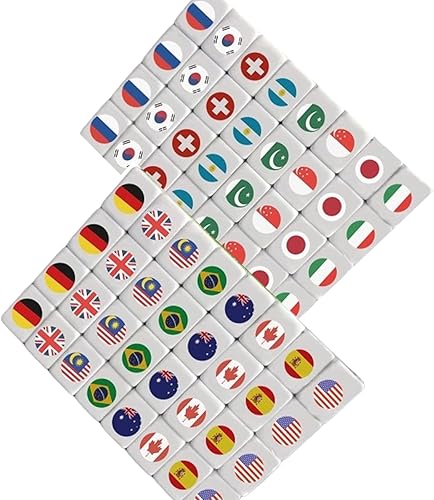 Miniatura 4 de WELLATENT Juego de bloques de juego Seaside Escape Mahjong con 65 azulejos con patrón de bandera de 1.181 in.