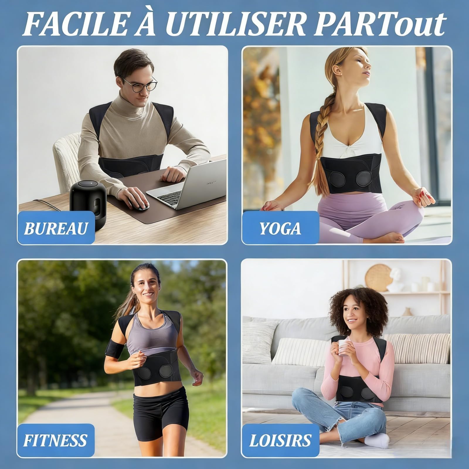 OALYGEI Ceinture Bruvella Dorsale Soulage les douleurs dorsales et améliore la posture,Correcteur de Posture Ajustable (rose, S(55-90KG))