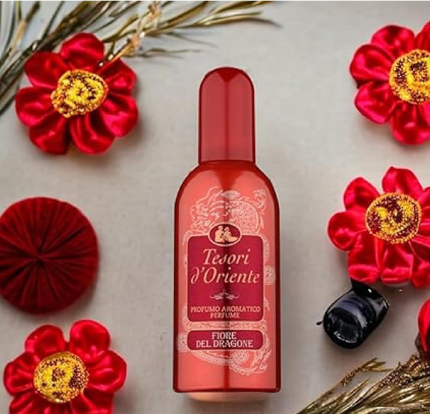 Tesori D'oriente Fiore del Dragone 100ml, fruchtig-aromatisches Parfüm 3x100ml + Italian Gourmet polpa 400gr