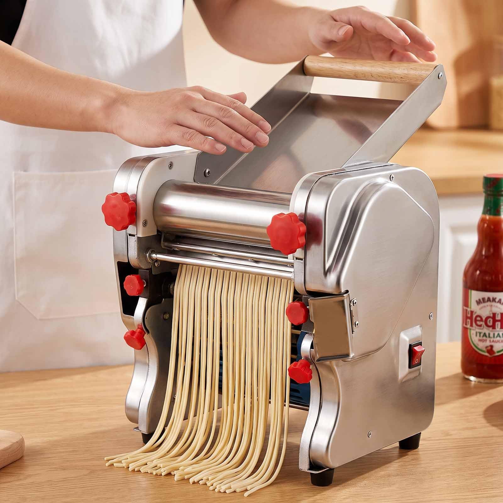 Macchina per La Pasta Elettrica da 550 W, Sfogliatrice Professionale per Ravioli E Pasta, Spaghetti Freschi Fatti in Casa in 10 Minuti, per Noodles/Spaghetti/Lasagne/Ravioli Fkm200