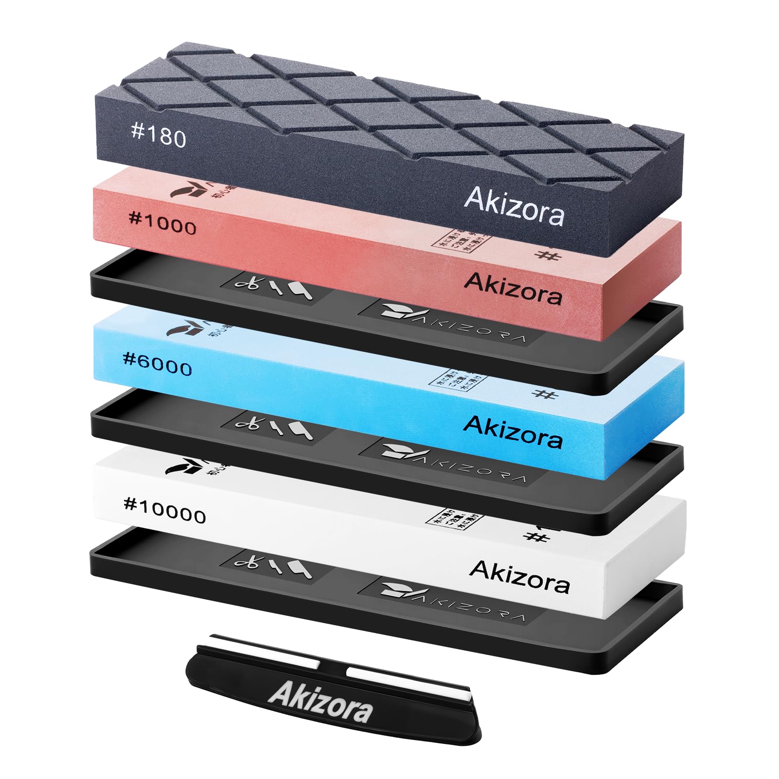 Akizora Whetstone Set 180 1000 6000 10000 Grit No Soak Knife Sharpening Stone