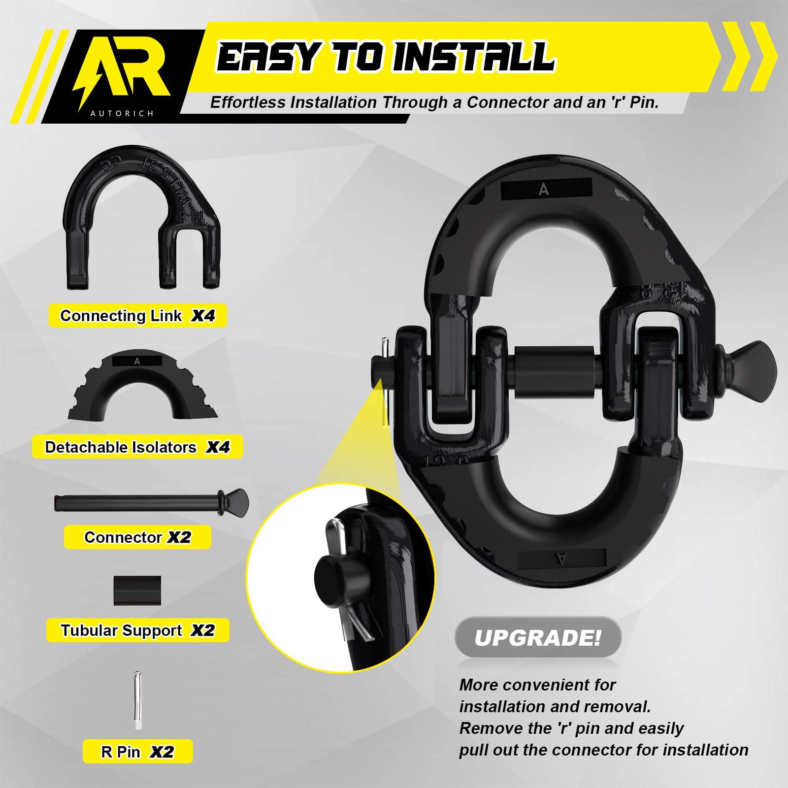 NDSWKR 4 Pack 3/8 Inch Hammerlock Coupling Link, G80