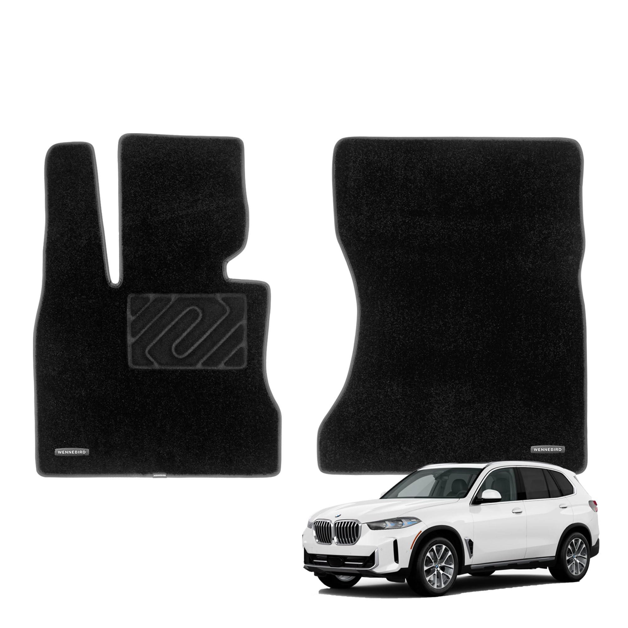 WENNEBIRD Superior Carpet Front Row Floor Mats for 2019-2026 BMW X5 (G05), X5M (F95), 0.6-Inch Ultra-Thick, Noise-Reducing, All-Weather Waterproof