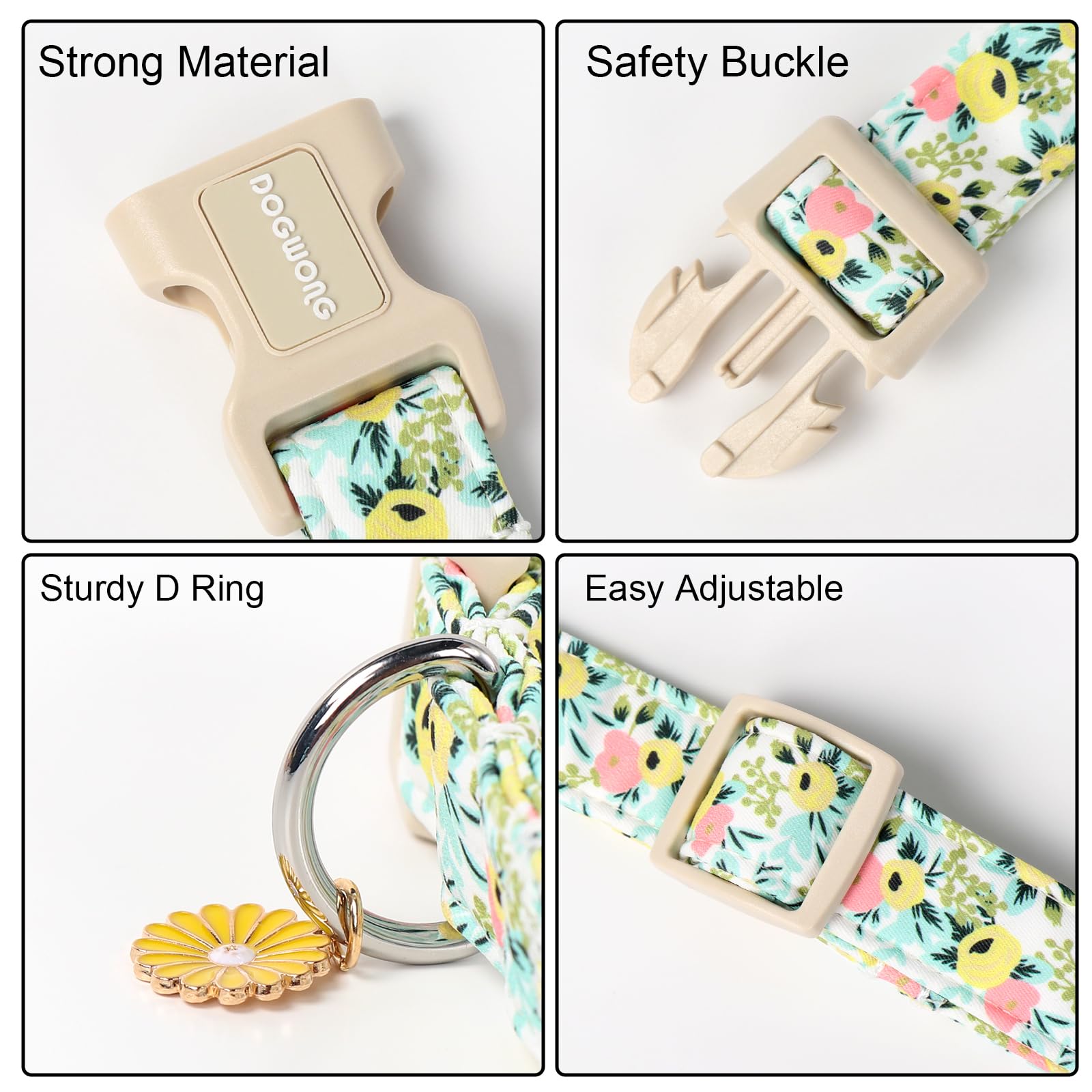 DOGWONG Flower Cotton Dog Collar - Image 3
