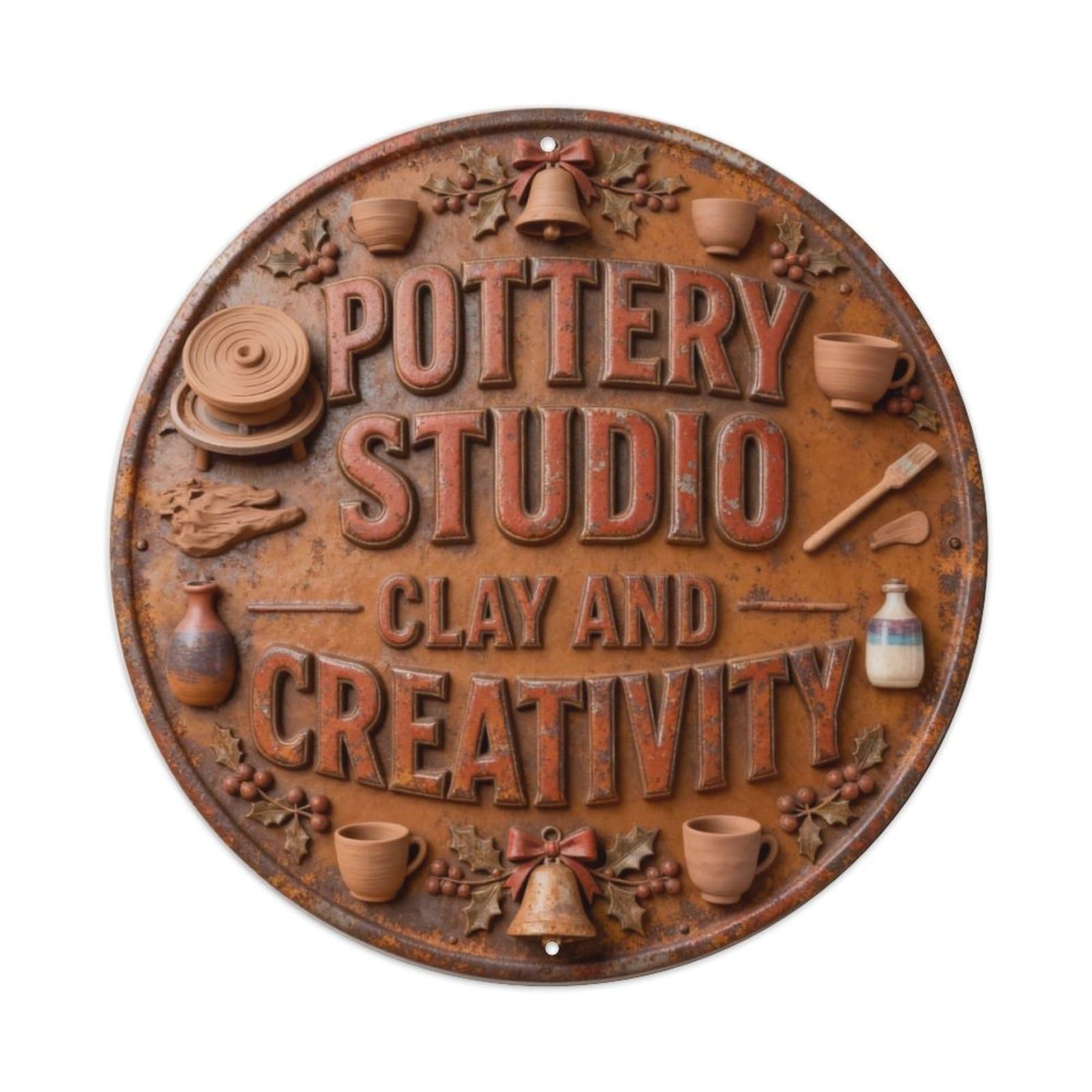 POTTERY STUDIO CLAY AND CREATIVITY Metal Tin Sign Plaque
