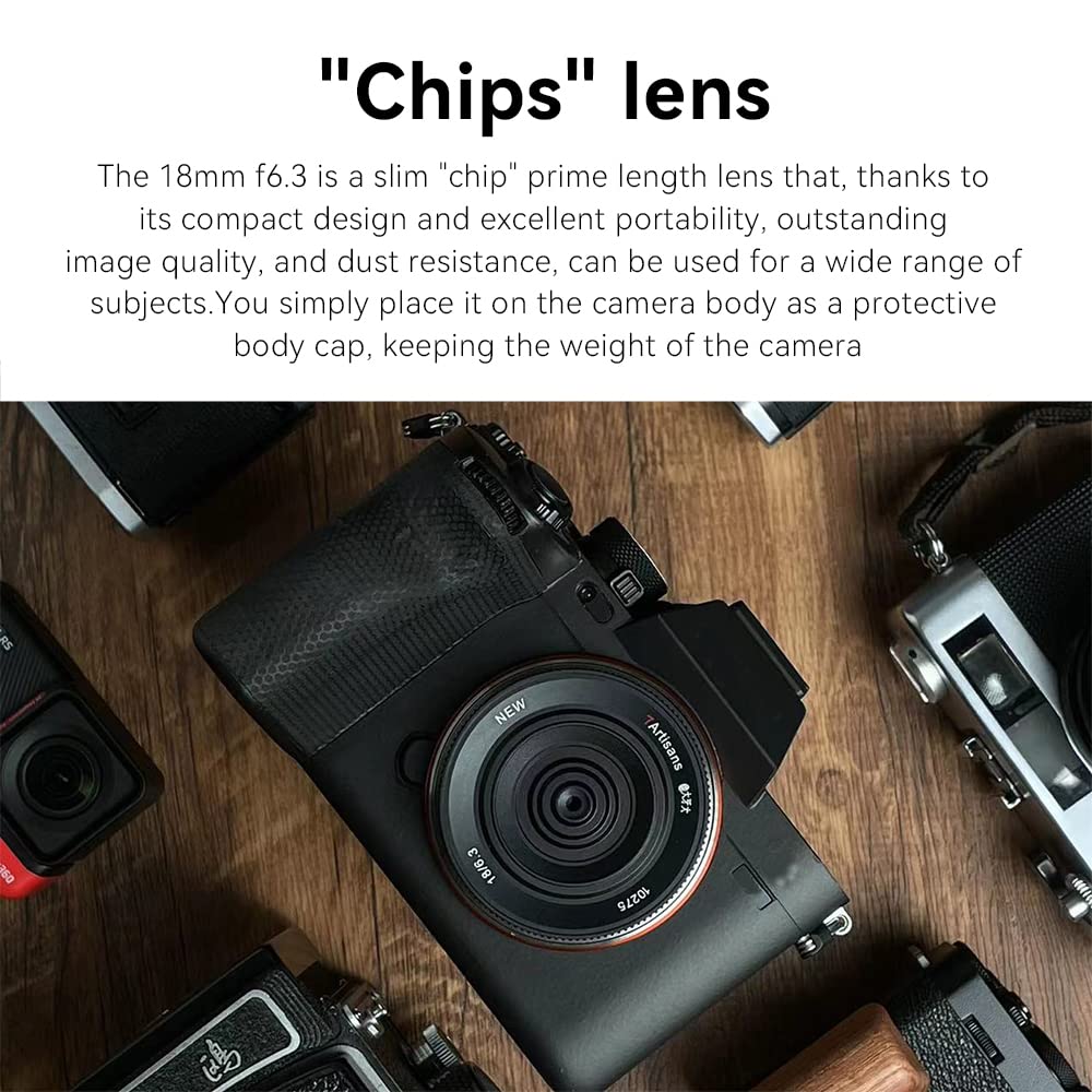 7artisans 18mm F6.3 Ultradünnes Objektiv, das UFO-Objektiv für Fuji X-Mount-Kameras im APS-C-Format X-A1 X-A10 X-A2 X-A3 X-A5 X-A7 X-T1 X-T10 X- T2 X-T20 X-T3 X-T30 X-T100 X-PR01 X-PR02 X-E1 X-E2