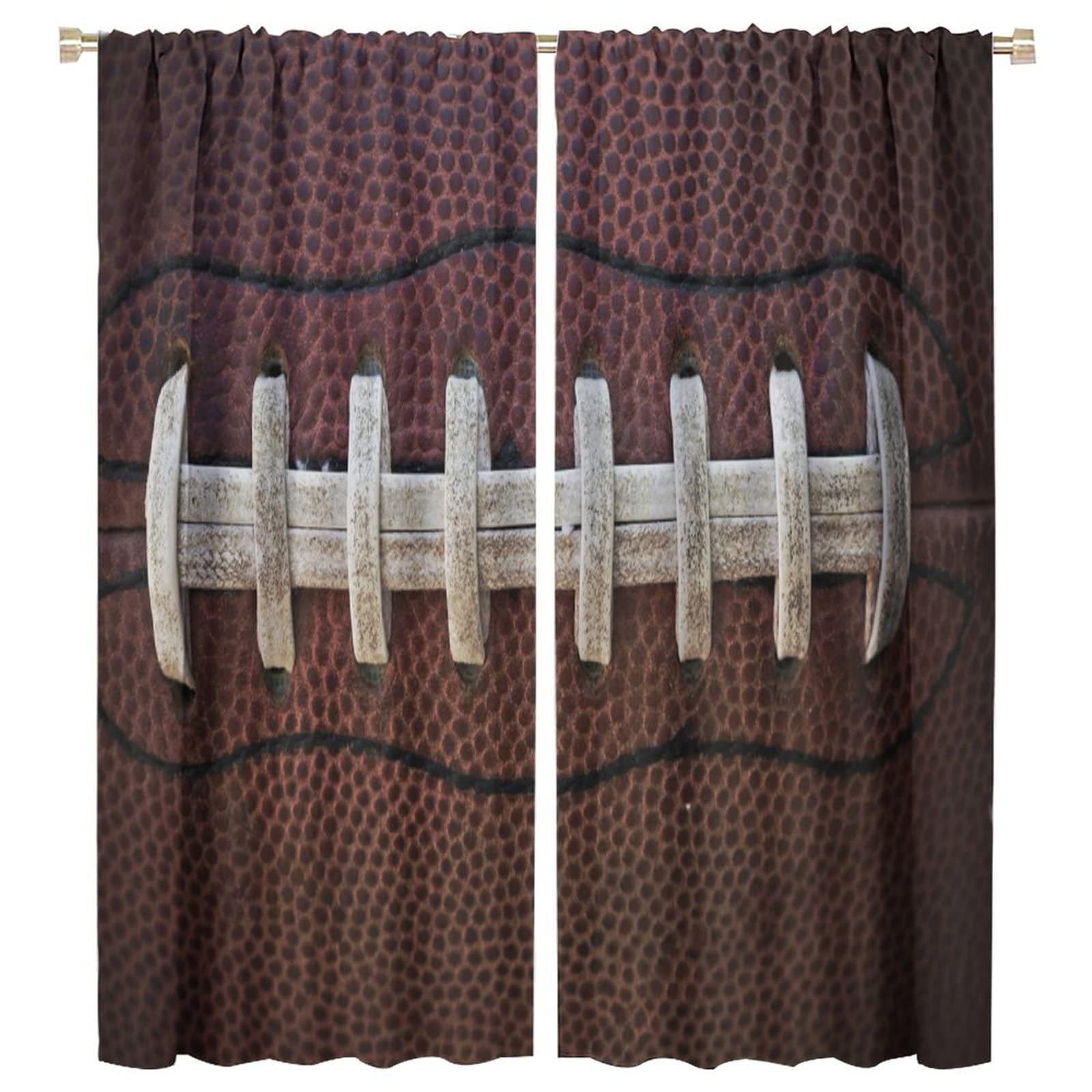 JESTRONRY American Football Blackout Curtain,Rugby Football Traditional Sport Close Up Window Treatments Curtains for Boys Kids Teens Men Bedroom Living Room Home Decor W55xL63in
