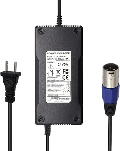 Cargador de batería de 24V 5A para EA1065, S150 180 X-CEL, Jazzy 1107 614HD Smart Automatic