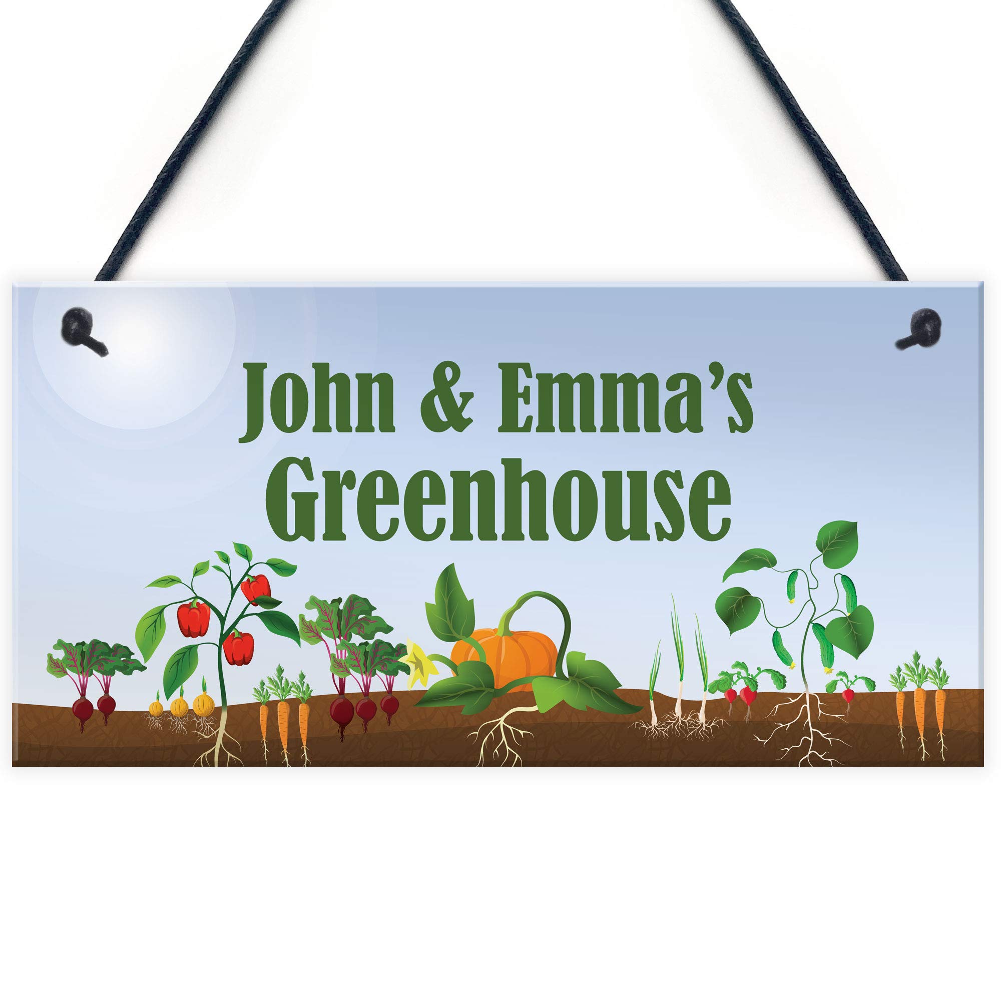Red Ocean PERSONALISED Novelty Greenhouse Allotment Sign Garden Signs And Plaques Shed Sign