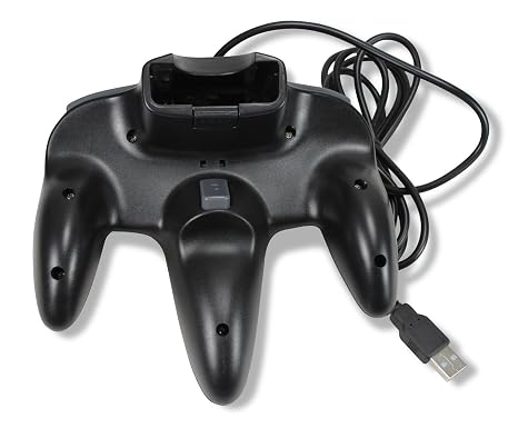 Classic Retro N64 Bit USB Wired Controller for PC and MAC - Black